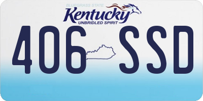 KY license plate 406SSD