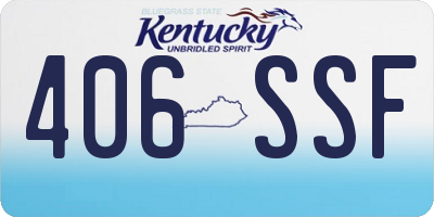 KY license plate 406SSF