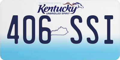 KY license plate 406SSI