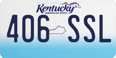 KY license plate 406SSL