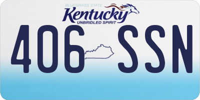 KY license plate 406SSN