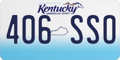 KY license plate 406SSO