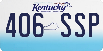KY license plate 406SSP