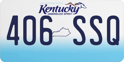 KY license plate 406SSQ