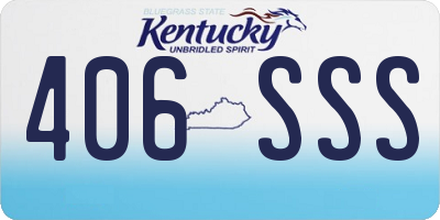 KY license plate 406SSS