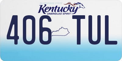 KY license plate 406TUL