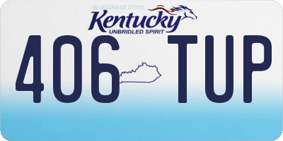 KY license plate 406TUP