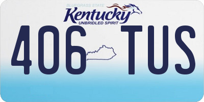 KY license plate 406TUS