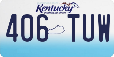 KY license plate 406TUW