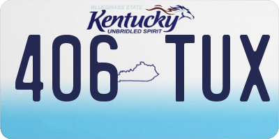 KY license plate 406TUX