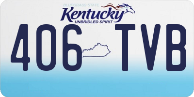 KY license plate 406TVB