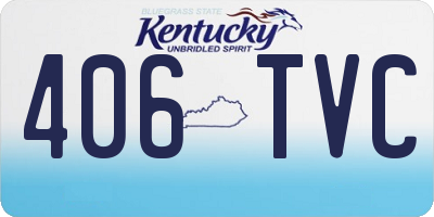KY license plate 406TVC