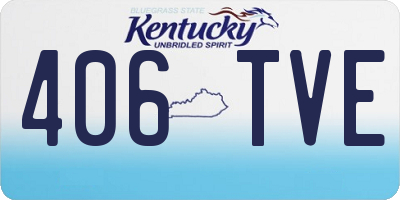 KY license plate 406TVE