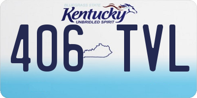 KY license plate 406TVL