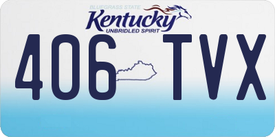KY license plate 406TVX