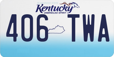 KY license plate 406TWA