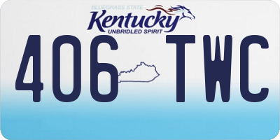 KY license plate 406TWC