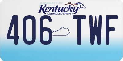 KY license plate 406TWF