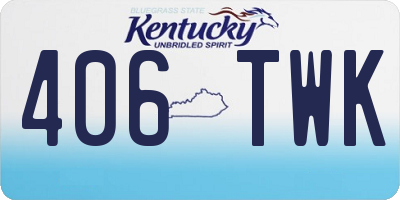 KY license plate 406TWK