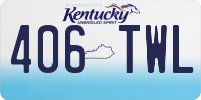 KY license plate 406TWL
