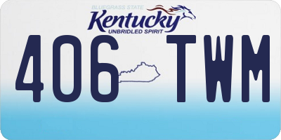 KY license plate 406TWM