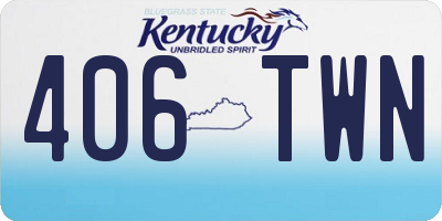 KY license plate 406TWN