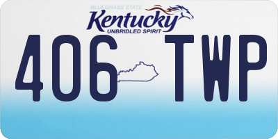 KY license plate 406TWP
