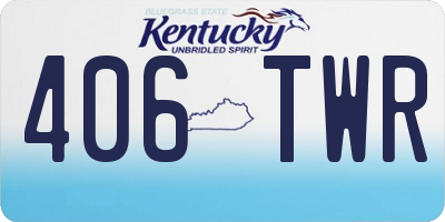 KY license plate 406TWR