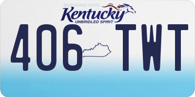 KY license plate 406TWT