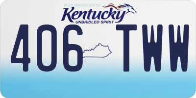 KY license plate 406TWW