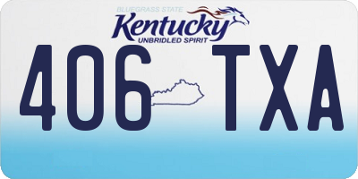 KY license plate 406TXA