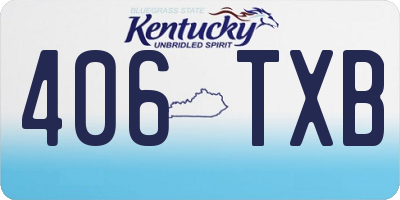 KY license plate 406TXB