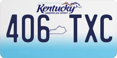 KY license plate 406TXC