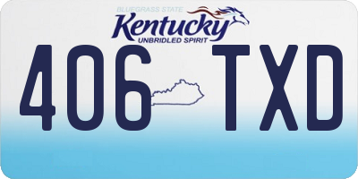 KY license plate 406TXD