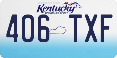 KY license plate 406TXF