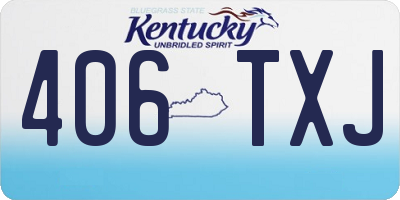 KY license plate 406TXJ