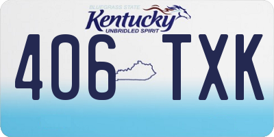 KY license plate 406TXK