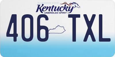 KY license plate 406TXL