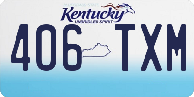 KY license plate 406TXM