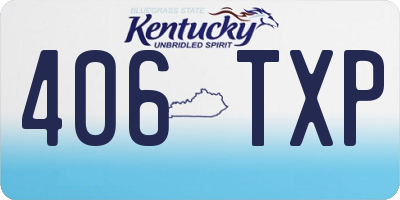 KY license plate 406TXP