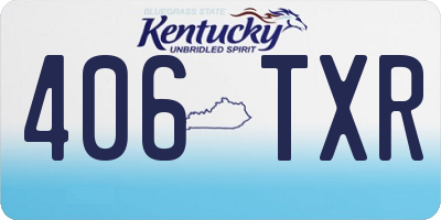 KY license plate 406TXR
