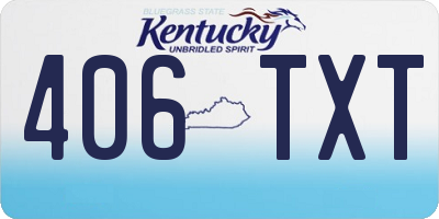KY license plate 406TXT