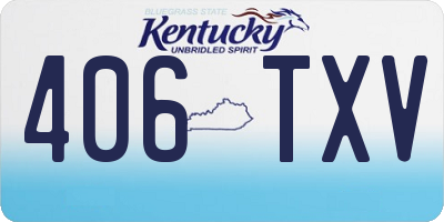 KY license plate 406TXV