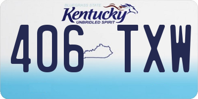 KY license plate 406TXW