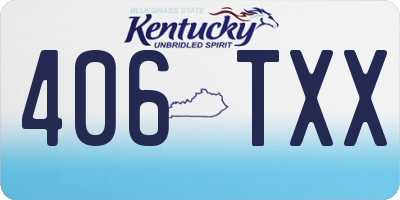 KY license plate 406TXX