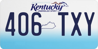 KY license plate 406TXY