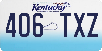 KY license plate 406TXZ