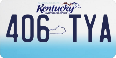 KY license plate 406TYA