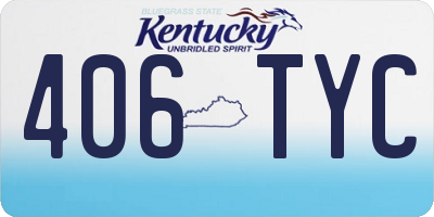 KY license plate 406TYC