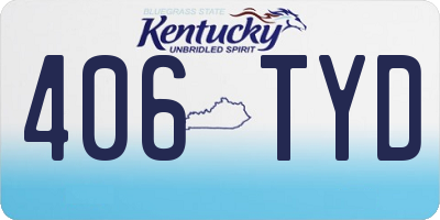 KY license plate 406TYD